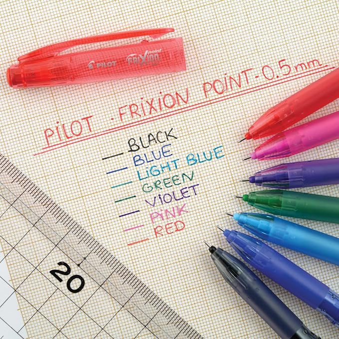 Pilot Frixion Point Erasable Rollerball 0.5 mm Tip - Blue, Pack of 5