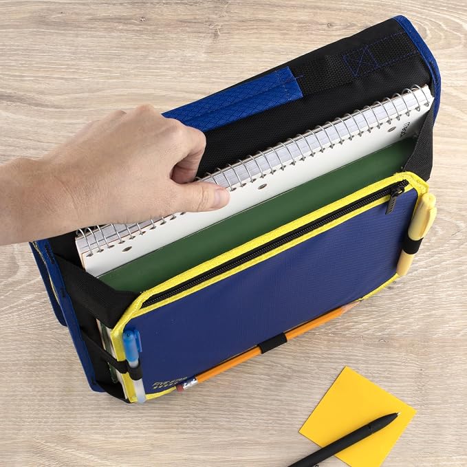 Five Star Zipper Binder 2 Inch O-Rings Case Organiser with Expansion Panel and 5-Tab Expanding File Folder, 580 Sheet Capacity, Cosmic Blast (290520M)
