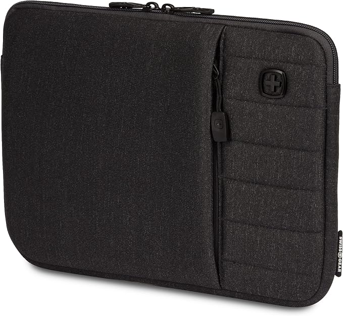 SwissGear Padded Zippered Laptop Sleeve, Micro-Twill Laptop Case with Zippered Front Compartment & Fleece Lining