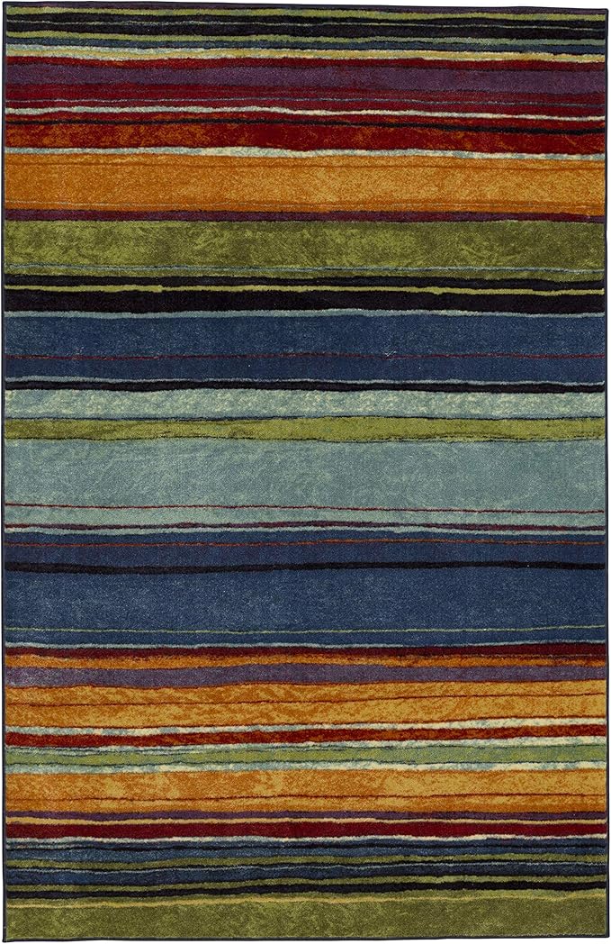 Mohawk Home Rainbow Stripe 7' 6" x 10' Area Rug - Multicolor - Perfect for Living Room, Dining Room, Office