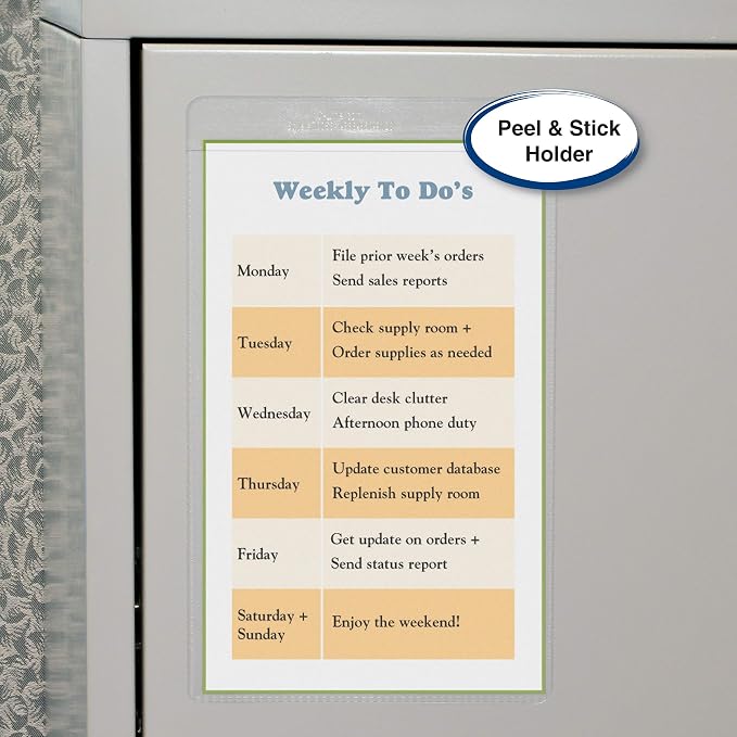 C-Line Self-Adhesive Shop Ticket Holders, 5 x 8 Inches, Clear, 50 per Box (70058)