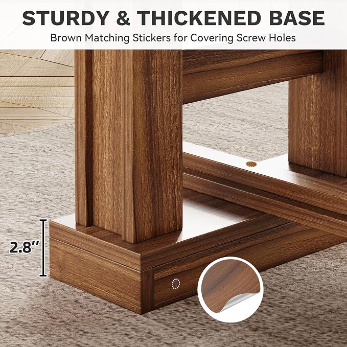 DWVO 70" Computer Desk, Farmhouse Executive Office Workstation, Dark Walnut | Spacious 70” tabletop, sturdy wooden legs, farmhouse style, for home office business writing, easy to assemble