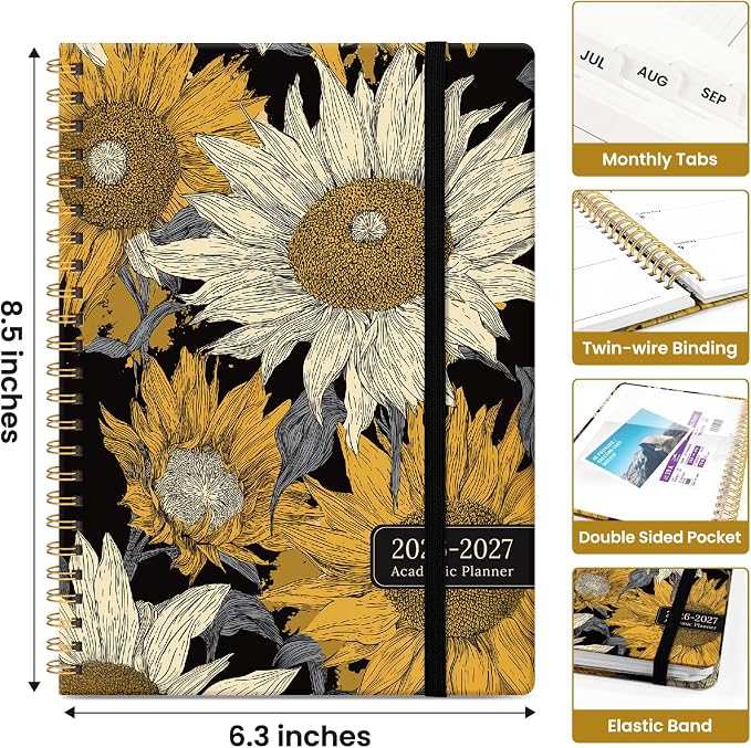 Planner 2026-2027, Monthly & Weekly Jul 2026-Jun 2027 Planner Calendar