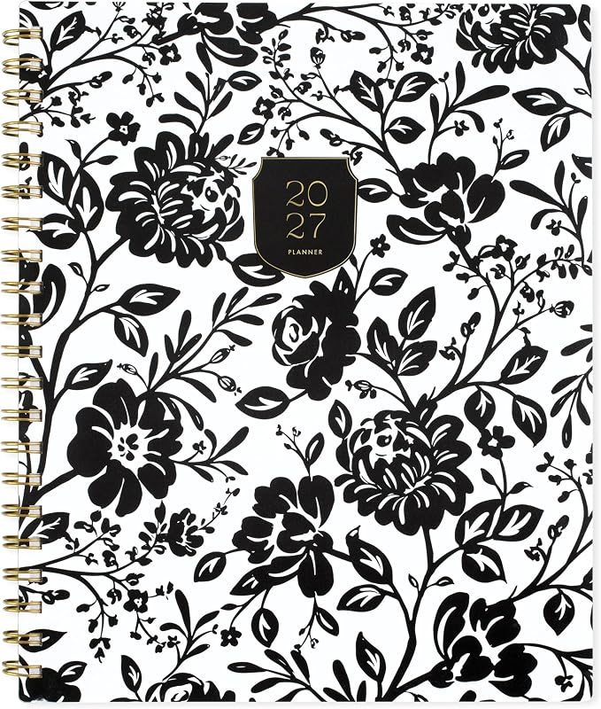 Mead Cambridge 2027 Planner, Weekly & Monthly, 8.5" x 11", Cherrywood Lane, Black Botanicals (CL22-905-27)