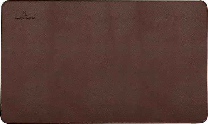 Gallaway Leather Desk Mat - Office Writing Desk Pad, Medium 24" x 14" Dark Brown, Gift Ready Elegant Computer Desk Cover Protector