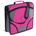 Case-it School Zipper Binder | 4-Inch D-Rings | 800-Sheet | D-186 Magenta | King Sized Zip Tab, 5-Subject Expanding File Folder, Multiple Pockets, Storage Organizer, Shoulder Strap, Office
