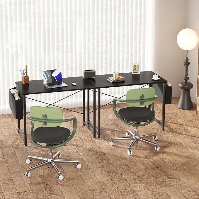 OLIXIS Small Computer Desk, 40 Inch Gaming Desks for Home Office | Writing Study Craft Work Table, Computer Workstation for Bedroom Small Spaces with Storage Bag, Black