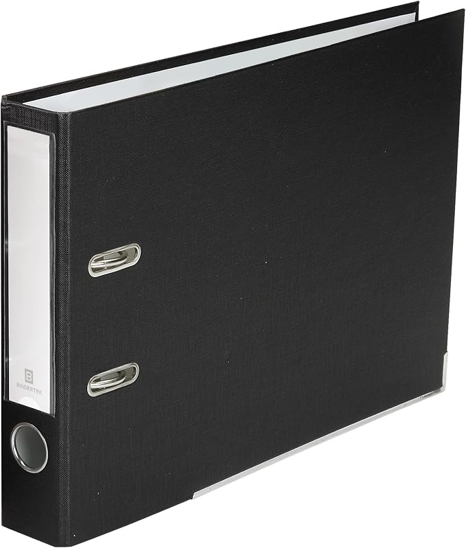 2-Ring Premium Binder for Top-Punched Paper - Black, by Bindertek | Top-Opening, 2" Spine Width, 300 Sheet Capacity, 1.9" Lever Arch Mechanism, Linen-Textured Covers, Steel Reinforced Edges
