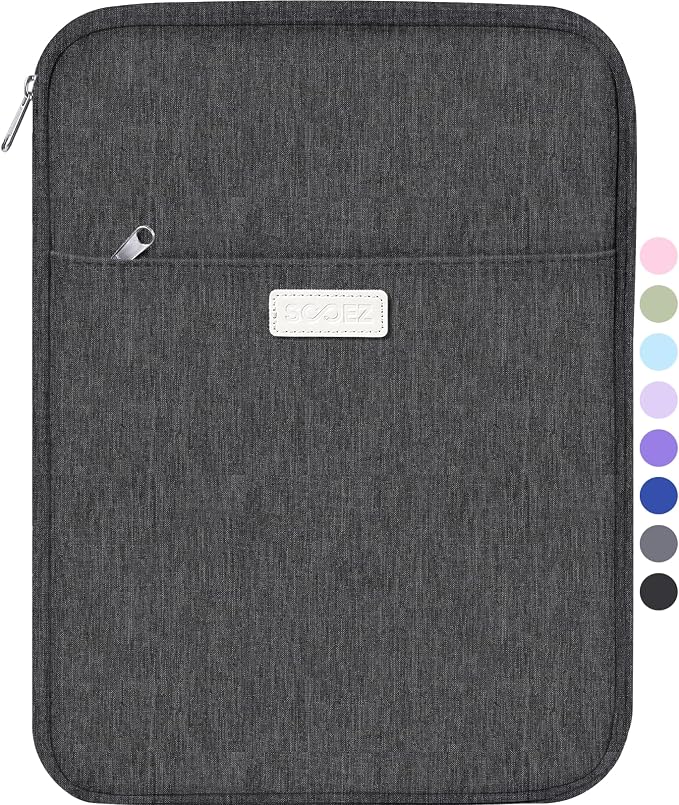 Sooez Zipper Binder Bag, 1 Inch Binders 3 Ring O-Ring, 5-Tab Divider Folder | Expanding File Folder, 500-Sheet Capacity Three Ring Binder, Organizer Storage for Student School Classroom Supplies, Gray
