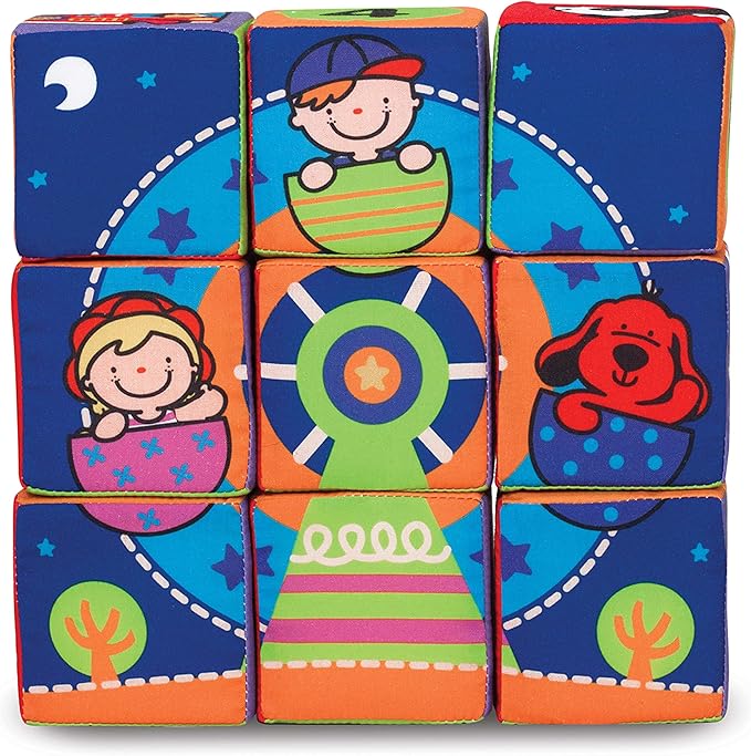 Melissa & Doug K's Kids Match and Build Soft Blocks Set (Pack of 6)