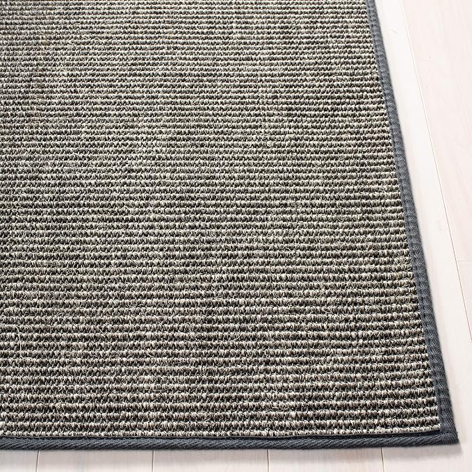 Martha Stewart x SAFAVIEH Area Rug Collection - 8' x 10', Charcoal, Sisal & Jute, Farmhouse Style, Ideal for Living Room, Bedroom, Office, Dining Space (MSR9501F)