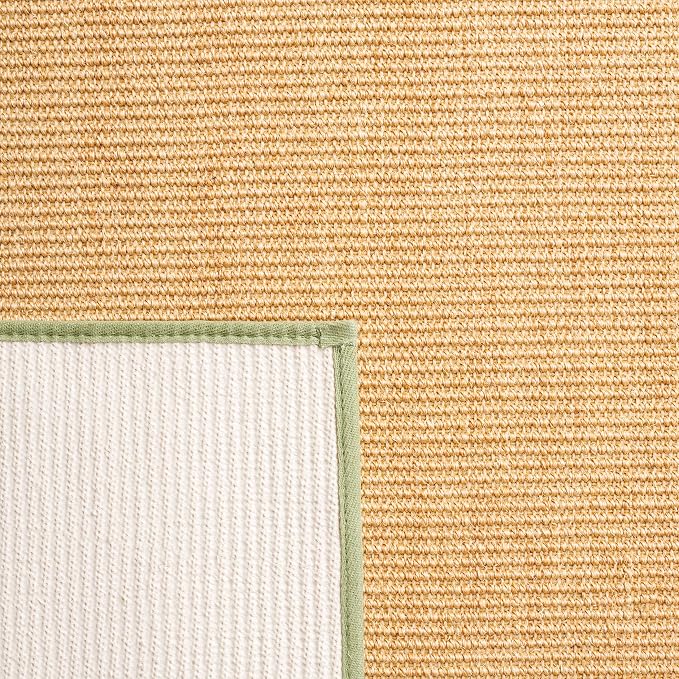 Martha Stewart x SAFAVIEH Area Rug Collection - 6' x 9', Natural & Green, Sisal & Jute, Farmhouse Style, Ideal for Living Room, Bedroom, Office, Dining Space (MSR9501E)