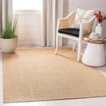 Martha Stewart x SAFAVIEH Area Rug Collection - 4' x 6', Beige, Sisal & Jute, Farmhouse Style, Ideal for Living Room, Foyer, Bedroom, Accent Space (MSR9501B)