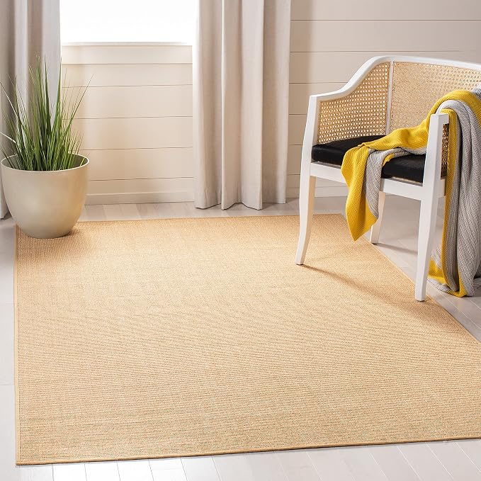 Martha Stewart x SAFAVIEH Area Rug Collection - 6' x 9', Natural Brown, Sisal & Jute, Farmhouse Style, Ideal for Living Room, Bedroom, Office, Dining Space (MSR9501A)