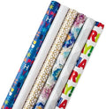 Hallmark Birthday Wrapping Paper Rolls for Graduation, Wedding, Baby Shower, Bridal Shower - Floral, White and Gold & Polka Dot Gift Wrap Paper (Set of 6 Assorted Rolls: 180 sq. ft. ttl.)