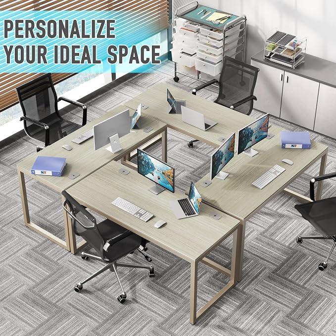 SHW 55-Inch Commercial-Grade Office Computer Desk, Maple | 10-Year Limited Warranty