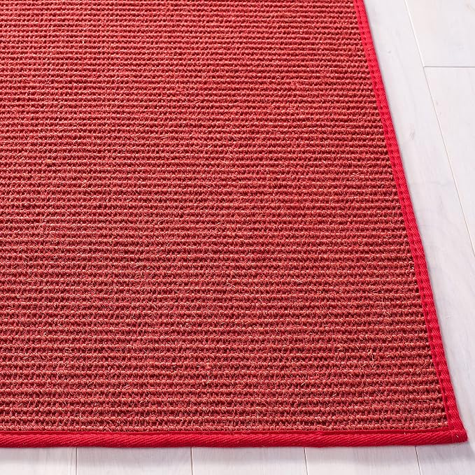 Martha Stewart x SAFAVIEH Area Rug Collection - 2'3" x 8' Runner, Red, Sisal & Jute, Farmhouse Style, Ideal for Living Room, Bedroom, Foyer, Hallway (MSR9501Q)