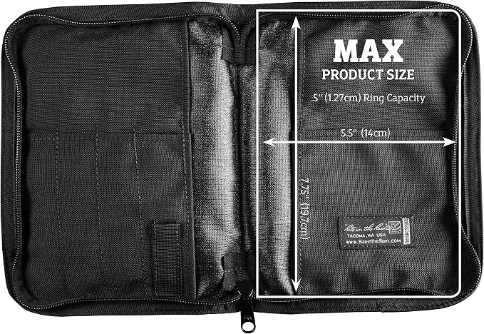 Rite in The Rain Weatherproof Cordura® Fabric, 1/2" Ring Binder Cover, 6.75" x 8.875", Black Cover (No. C9200B)