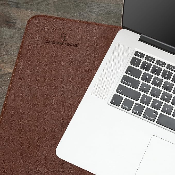 Gallaway Leather Desk Mat - Office Writing Desk Pad, Medium 24" x 14" Dark Brown, Gift Ready Elegant Computer Desk Cover Protector