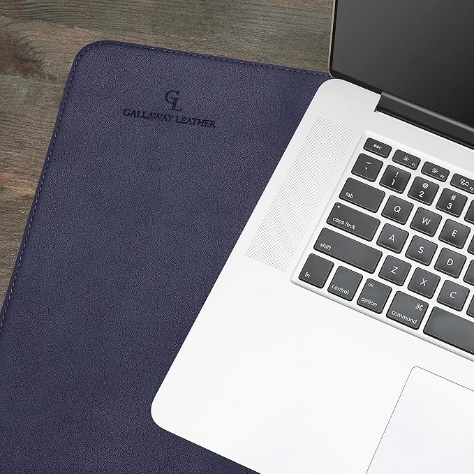 Gallaway Leather Desk Mat - Office Writing Desk Pad, Medium 24" x 14" Navy Blue, Gift Ready Elegant Computer Desk Cover Protector