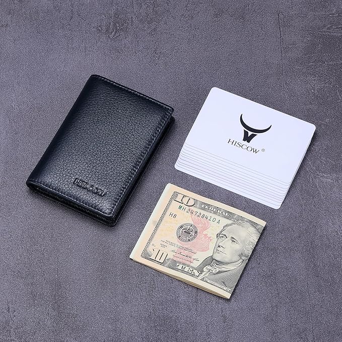 Leather Business Card Case Holder for Men & Women, Italian Calfskin