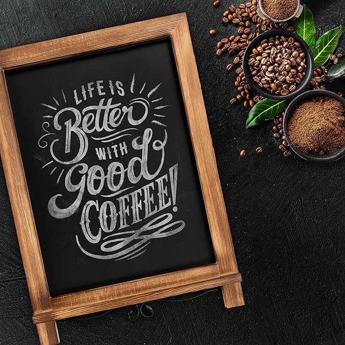 Rustic Torched Tabletop Chalkboard Sign/Hanging Magnetic Wall Chalkboard/Small Countertop Chalkboard Easel/Kitchen Countertop Memo Board / 12" x 17" in. Weddings, Birthdays, Baby Announcements