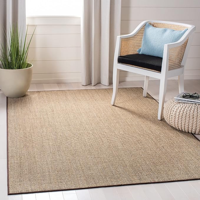 Martha Stewart x SAFAVIEH Area Rug Collection - 4' x 6', Light Brown, Sisal & Jute, Farmhouse Style, Ideal for Living Room, Foyer, Bedroom, Accent Space (MSR9501T)