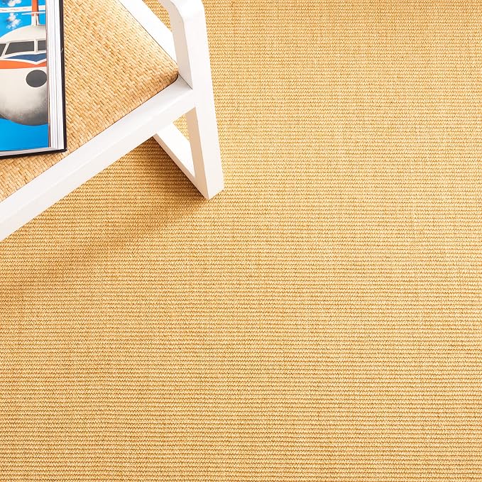 Martha Stewart x SAFAVIEH Area Rug Collection - 9' x 12', Natural & Navy, Sisal & Jute, Farmhouse Style, Ideal for Living Room, Bedroom, Office, Dining Space (MSR9501D)