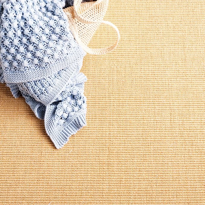 Martha Stewart x SAFAVIEH Area Rug Collection - 9' x 12', Natural & White, Sisal & Jute, Farmhouse Style, Ideal for Living Room, Bedroom, Office, Dining Space (MSR9501H)