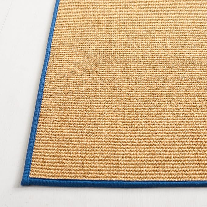 Martha Stewart x SAFAVIEH Area Rug Collection - 9' x 12', Natural & Navy, Sisal & Jute, Farmhouse Style, Ideal for Living Room, Bedroom, Office, Dining Space (MSR9501D)