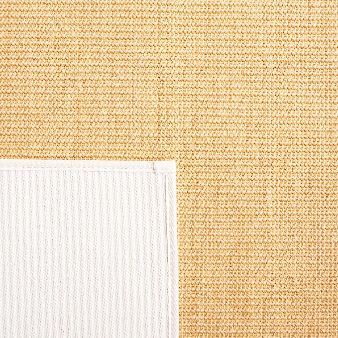 Martha Stewart x SAFAVIEH Area Rug Collection - 6' x 9', Natural & White, Sisal & Jute, Farmhouse Style, Ideal for Living Room, Bedroom, Office, Dining Space (MSR9501H)