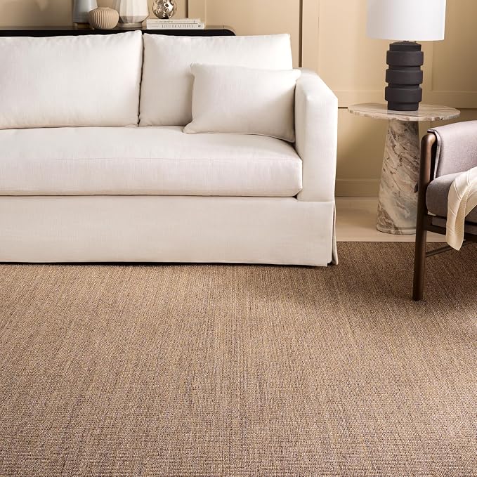 Martha Stewart x SAFAVIEH Area Rug Collection - 9' x 13', Light Brown, Sisal & Jute, Farmhouse Style, Ideal for Living Room, Bedroom, Office, Dining Space (MSR9501T)