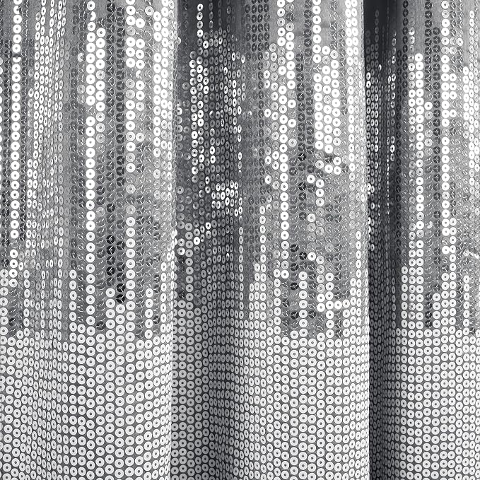 Lush Decor Night Sky 100% Blackout Window Curtain Panel Single 42"W x 84"L, Gray & White - Blackout Curtains For Bedroom - Sequin Curtains - Glam Decor