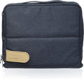 KOKUYO Pencil Case Pouch, Haco-Biz Standing Pen Pouch Bag, Foldable Stand up Pencil Holder Organizer, Large Capacity Portable Pencil Box for Office Supplies, Navy x Khaki (KAHA-HB11B)