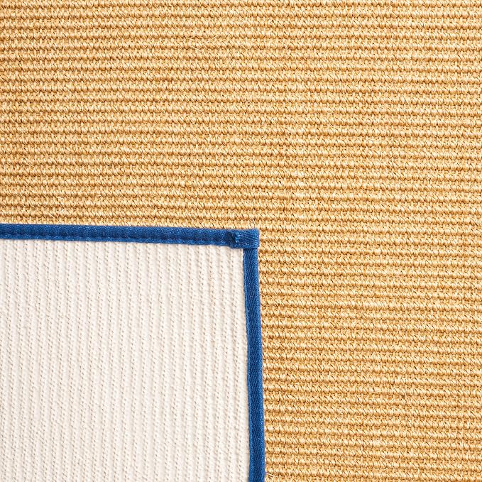 Martha Stewart SAFAVIEH x Collection Area Rug - 2'3" x 8' Runner, Natural & Navy, Sisal & Jute, Ideal for Living Room, Hallway, Foyer, Entryway, Bedroom (MSR9501D)
