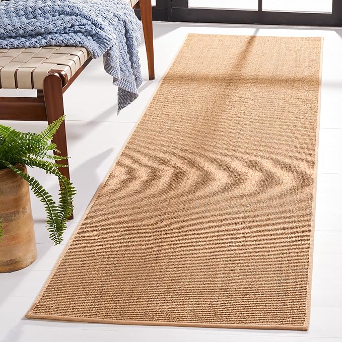 Martha Stewart x SAFAVIEH Area Rug Collection - 2'3" x 10' Runner, Beige, Sisal & Jute, Farmhouse Style, Ideal for Living Room, Foyer, Bedroom, Hallway (MSR9501B)