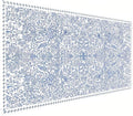 Cute Floral Aesthetic Daisy Gaming Mouse Pad, White Blue Chinoiserie Desk Mat with Anti-Slip Base & Stitched Edges, Office & Home Desk Decor for Women, 35.4" x 15.7" in Computer Desktop Mat