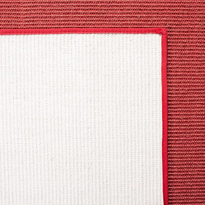 Martha Stewart x SAFAVIEH Area Rug Collection - 8' x 10', Red, Sisal & Jute, Farmhouse Style, Ideal for Living Room, Bedroom, Office, Dining Space (MSR9501Q)