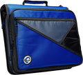 Case-it School Zipper Binder | 2-Inch O-Rings | 400-Sheet | LT-007 Blue | Universal, 13-Inch Laptop/Tablet Padded Pocket, Multiple Storage Pockets, Shoulder Strap, School & Office Organizer
