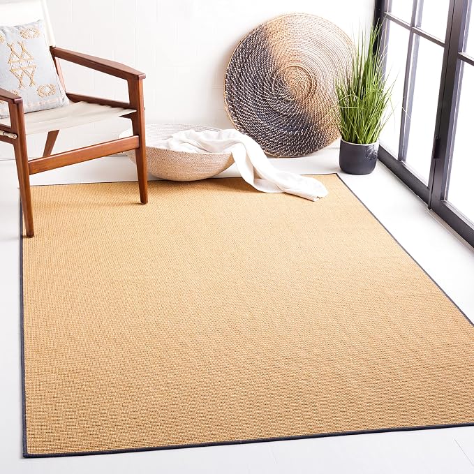 Martha Stewart x SAFAVIEH Area Rug Collection - 3' x 5', Natural & Grey, Sisal & Jute, Farmhouse Style, Ideal for Living Room, Bedroom, Foyer, Accent Space (MSR9501G)