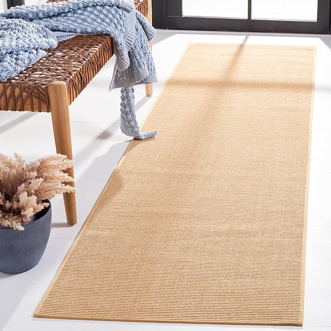 Martha Stewart x SAFAVIEH Area Rug Collection - 2'3" x 8' Runner, Natural Brown, Sisal & Jute, Farmhouse Style, Ideal for Living Room, Bedroom, Foyer, Hallway (MSR9501A)