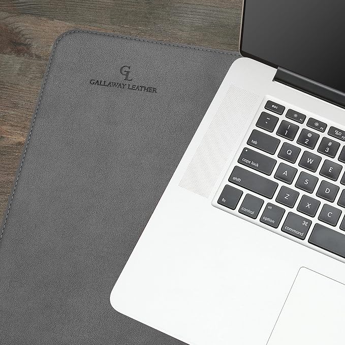 Gallaway Leather Desk Mat,Desk Writing Pad - Office Desk Pad, Medium 24" x 14" Gray, Desk Mats on Top of Desks, Gift Ready Elegant Computer Desk Mat Desk Cover Desk Pad Protector PU Leather