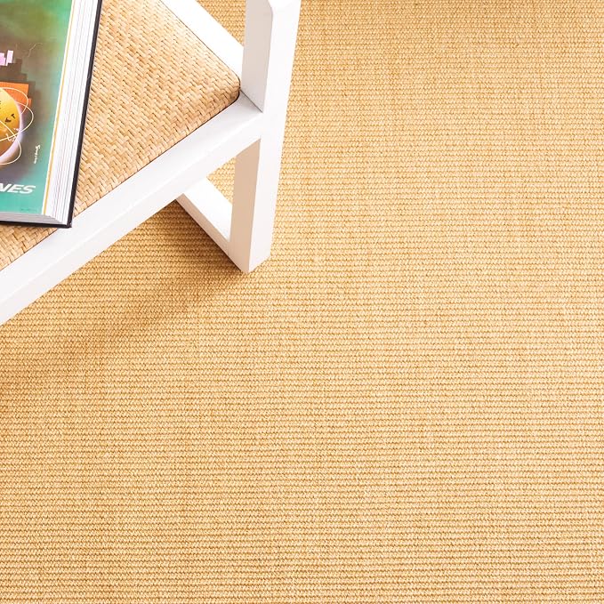 Martha Stewart x SAFAVIEH Area Rug Collection - 6' x 9', Natural & Green, Sisal & Jute, Farmhouse Style, Ideal for Living Room, Bedroom, Office, Dining Space (MSR9501E)