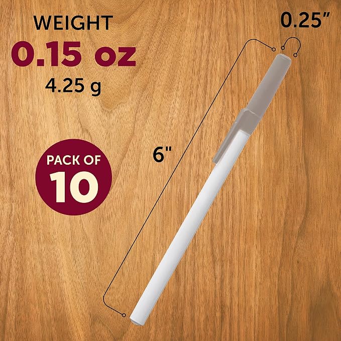 DISCOUNT PROMOS Value Stick Pens Set of 10, Bulk Pack - Black Ink, Great for Office, School, Business, Tradeshows, Events - Grey